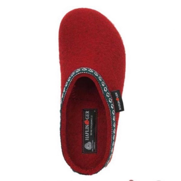 Haflinger Clog wool slipper GZ42 Red 38 (7.5-8) Women's Ergonomic footbed - Picture 2 of 10